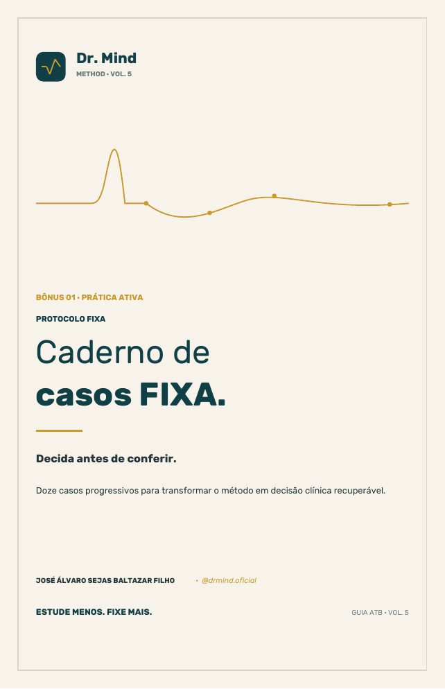 Capa real do Caderno de Casos FIXA em um tablet